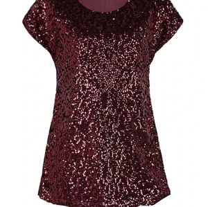 a.n.a. sequin burgundy top